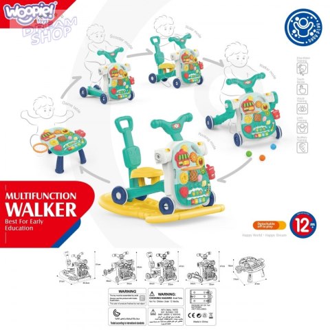 WOOPIE BABY Chodzik 5w1 Multifunkcyjny Różowy 1+ WOOPIE BABY Chodzik 5w1 Multifunkcyjny Różowy 1+