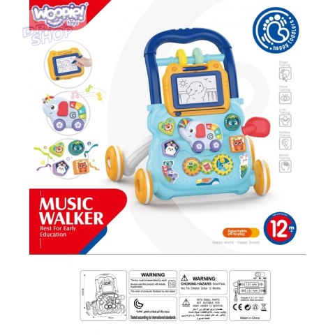 WOOPIE BABY Interaktywny Chodzik Pchacz Muzyczny + Znikopis