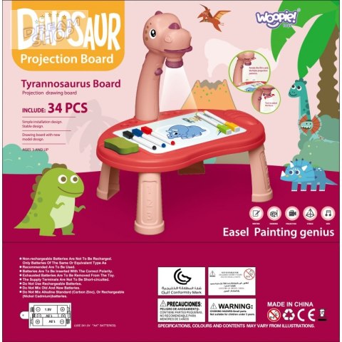 WOOPIE Tablica do Rysowania z Grą Planszową Dinozaur