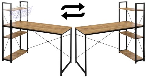 Biurko loftowe z półkami z nadstawką TROSA CRAFT Biurko loftowe z półkami z nadstawką TROSA CRAFT