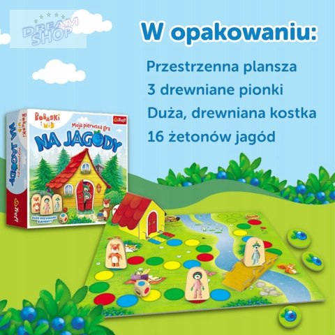 Gra planszowa rodzinna moja pierwsza gra Na Jagody bobaski miś Trefl 02063 Gra planszowa rodzinna moja pierwsza gra Na Jagody bobaski miś Trefl 02063