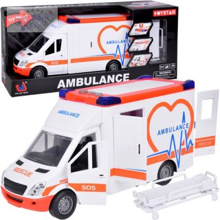 Karetka Pogotowie ratunkowe Otwierany Ambulans Dźwięk + światło ZA5217