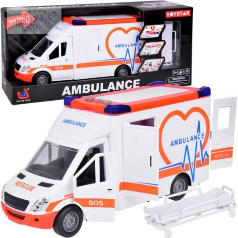 Karetka Pogotowie ratunkowe Otwierany Ambulans Dźwięk + światło ZA5217 Karetka Pogotowie ratunkowe Otwierany Ambulans Dźwięk + światło ZA5217