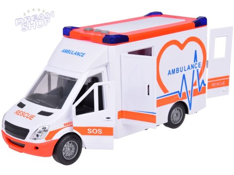 Karetka Pogotowie ratunkowe Otwierany Ambulans Dźwięk + światło ZA5217 Karetka Pogotowie ratunkowe Otwierany Ambulans Dźwięk + światło ZA5217