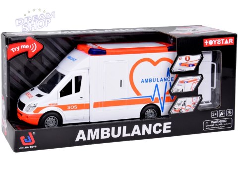 Karetka Pogotowie ratunkowe Otwierany Ambulans Dźwięk + światło ZA5217 Karetka Pogotowie ratunkowe Otwierany Ambulans Dźwięk + światło ZA5217