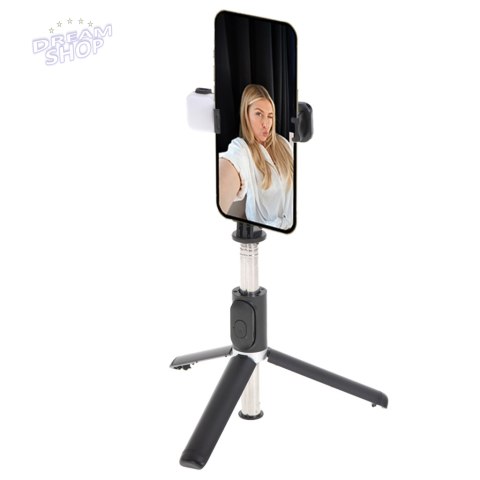 Kijek uchwyt do selfie ze statywem tripod czarny Kijek uchwyt do selfie ze statywem tripod czarny
