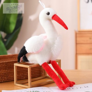 Pluszowy Bocian Ptak Pluszak Maskotka Przytulanka 37cm