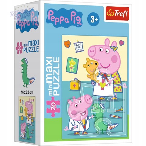 Puzzle 20 miniMAXI Świnka Peppa u lekarza 20 el Peppa Pig 3+ Trefl 21127