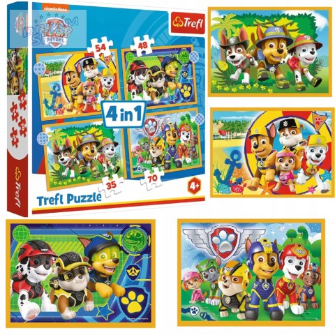 Puzzle 4w1 Psi Patrol wakacyjny 4+ Trefl 34395