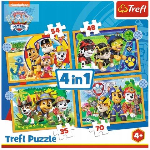 Puzzle 4w1 Psi Patrol wakacyjny 4+ Trefl 34395