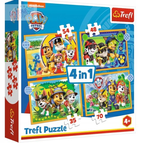 Puzzle 4w1 Psi Patrol wakacyjny 4+ Trefl 34395