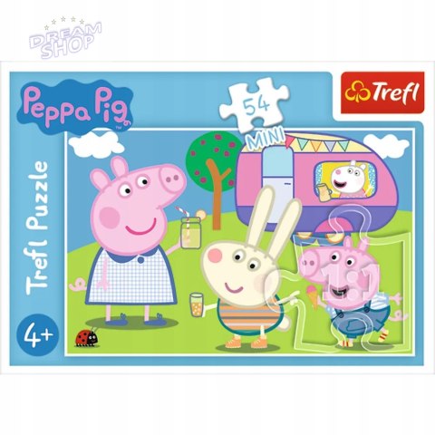 Puzzle 54 mini Świnka Peppa i Kamper 54 elementy 4+ Trefl 19628 Puzzle 54 mini Świnka Peppa i Kamper 54 elementy 4+ Trefl 19628