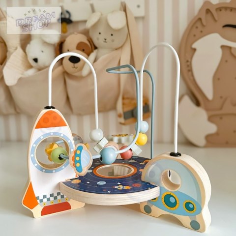 TOOKY TOY Drewniana Rakieta Pętla Motoryczna Labirynt