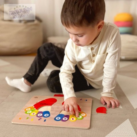 TOOKY TOY Edukacyjna Drewniana Układanka Dłonie i Stopy Nauka Liczenia i Kolorów