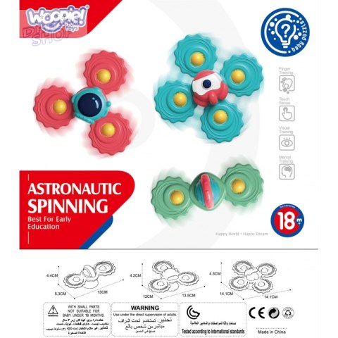 WOOPIE BABY Gryzak Spinner Wirujący z Przyssawką Zestaw 3 szt