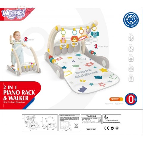WOOPIE BABY Mata z Pałąkiem Pchacz 2w1 Pianinko