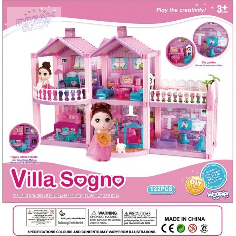 WOOPIE Domek dla Lalek Kucyków PONY FANTASY VILLA 120 el.