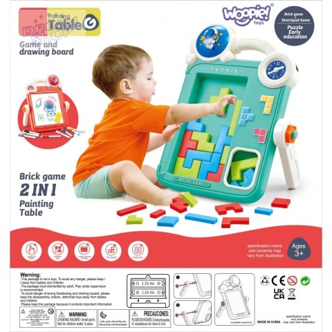 WOOPIE Dwustronna Tablica do Rysowania Gra Tetris 2w1 Pomarańczowa WOOPIE Dwustronna Tablica do Rysowania Gra Tetris 2w1 Pomarańczowa