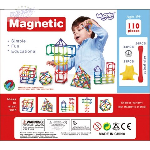 WOOPIE Klocki Magnetyczne Konstrukcyjne Układanka 110 el._4SZT WOOPIE Klocki Magnetyczne Konstrukcyjne Układanka 110 el._4SZT
