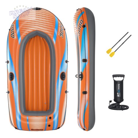 Dmuchany Ponton Kondor Elite 3000 BESTWAY 246x122 cm + 2 Wiosła + Pompka Dmuchany Ponton Kondor Elite 3000 BESTWAY 246x122 cm + 2 Wiosła + Pompka