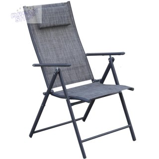 KRZESŁO OGRODOWE 57x68x106CM 2xTEXTLINE 7-POZYCYJNE Z PODUSZKĄ KPL.2SZT