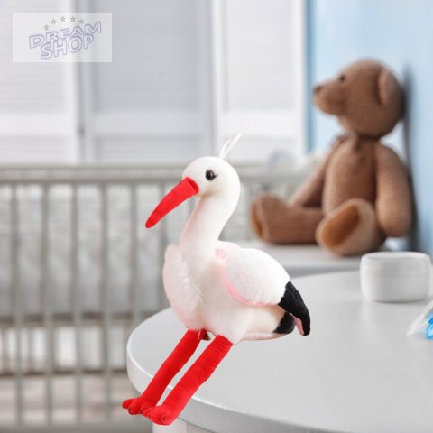 Pluszowy Bocian Ptak Pluszak Maskotka Przytulanka 37cm
