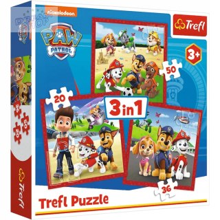Puzzle 3W1 3+ Psi Patrol Wesołe pieski Paw Patrol Trefl 34867