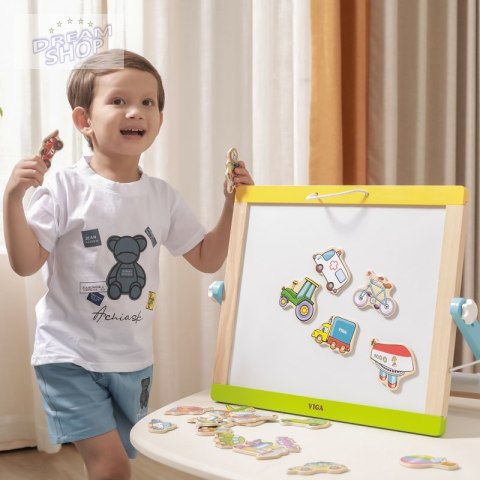 VIGA Drewniane magnesy pojazdy zestaw