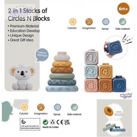 WOOPIE BABY Zestaw Edukacyjny 3w1 Piramidka Klocki Gryzak WOOPIE BABY Zestaw Edukacyjny 3w1 Piramidka Klocki Gryzak