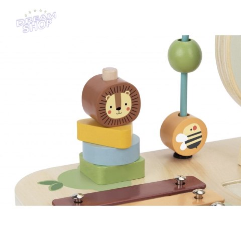 WOOPIE GREEN Drewniany Stolik Edukacyjny Muzyczny Labirynt Sensoryczny 5W1