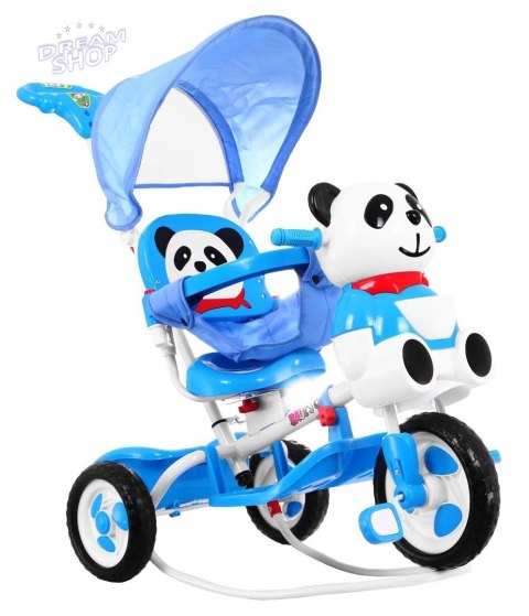 3-kołowy Rowerek dla dzieci Panda Niebieski + Dźwięki + Daszek + Barierka + Podnóżek + Rączka + Płozy + Schowek 3-kołowy Rowerek dla dzieci Panda Niebieski + Dźwięki + Daszek + Barierka + Podnóżek + Rączka + Płozy + Schowek