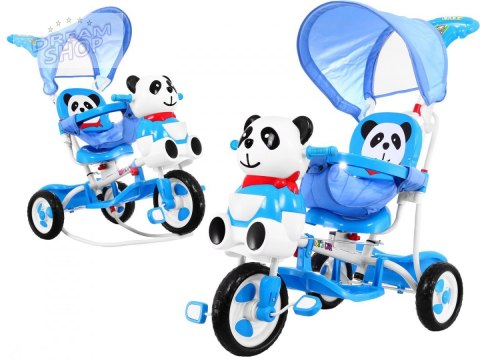 3-kołowy Rowerek dla dzieci Panda Niebieski + Dźwięki + Daszek + Barierka + Podnóżek + Rączka + Płozy + Schowek 3-kołowy Rowerek dla dzieci Panda Niebieski + Dźwięki + Daszek + Barierka + Podnóżek + Rączka + Płozy + Schowek