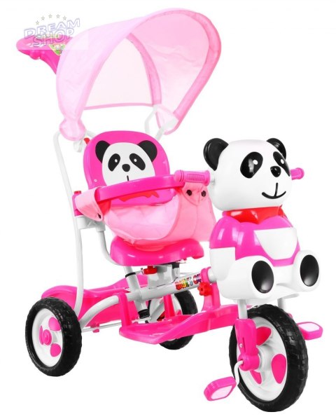 3-kołowy Rowerek dla dzieci Panda Różowy + Dźwięki + Daszek + Barierka + Podnóżek + Rączka + Płozy + Schowek 3-kołowy Rowerek dla dzieci Panda Różowy + Dźwięki + Daszek + Barierka + Podnóżek + Rączka + Płozy + Schowek
