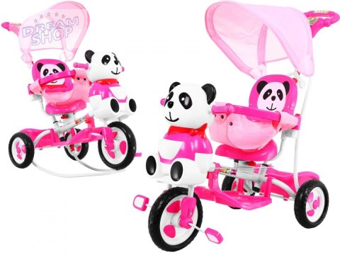 3-kołowy Rowerek dla dzieci Panda Różowy + Dźwięki + Daszek + Barierka + Podnóżek + Rączka + Płozy + Schowek 3-kołowy Rowerek dla dzieci Panda Różowy + Dźwięki + Daszek + Barierka + Podnóżek + Rączka + Płozy + Schowek
