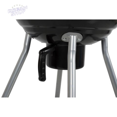 GRILL OGRODOWY KULISTY REX STALOWY 46CM Z POPIELNIKIEM
