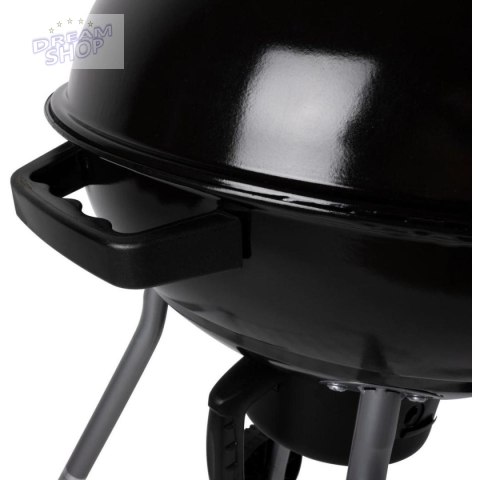 GRILL OGRODOWY KULISTY REX STALOWY 46CM Z POPIELNIKIEM