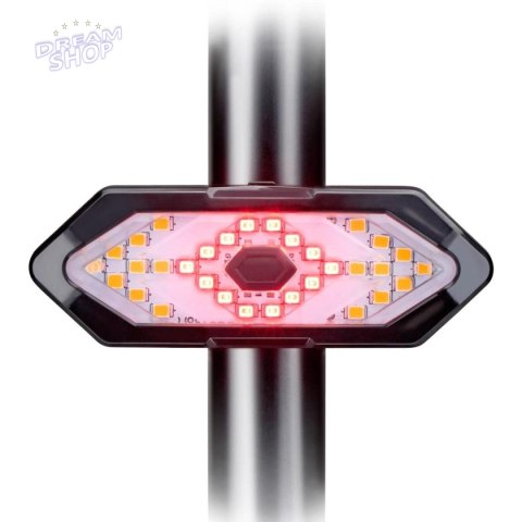 LAMPKA ROWEROWA TYŁ Z SYGNALIZATOREM LED ŁADOWANIE USB DUNLOP LAMPKA ROWEROWA TYŁ Z SYGNALIZATOREM LED ŁADOWANIE USB DUNLOP