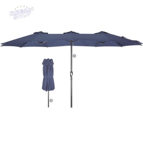 PARASOL OGRODOWY XXXL 2.7x4.6M SZARY SASKA GARDEN