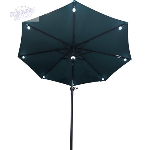 PARASOL OGRODOWY Z OŚWIETLENIEM ŻARÓWKI LED 270CM TURKUSOWY
