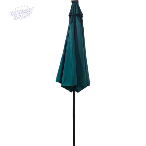 PARASOL OGRODOWY Z OŚWIETLENIEM ŻARÓWKI LED 270CM TURKUSOWY