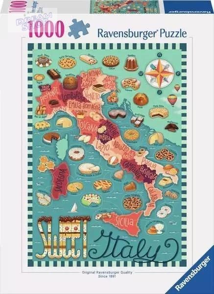 Puzzle 1000 Mapa włoskich słodkości