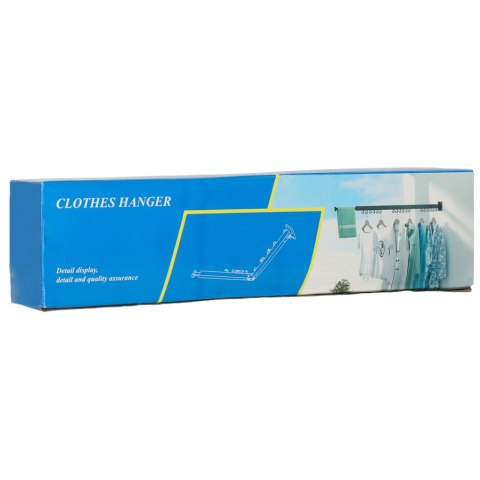 Suszarka na pranie wieszak ścienny składany czarny 90cm