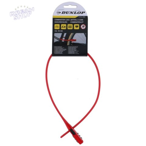 ZAPIĘCIE ROWEROWE PASEK NA SZYFR CZERWONY DUNLOP