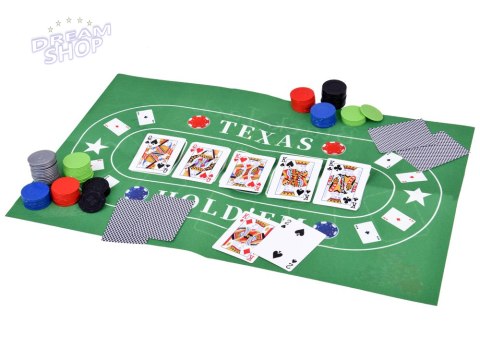 Zestaw Gra karciana 2w1 Poker i BlackJack Żetony + karty + plansza GR0706 Zestaw Gra karciana 2w1 Poker i BlackJack Żetony + karty + plansza GR0706