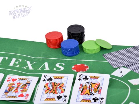 Zestaw Gra karciana 2w1 Poker i BlackJack Żetony + karty + plansza GR0706 Zestaw Gra karciana 2w1 Poker i BlackJack Żetony + karty + plansza GR0706