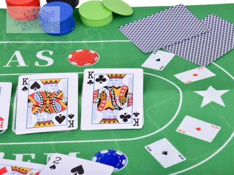 Zestaw Gra karciana 2w1 Poker i BlackJack Żetony + karty + plansza GR0706 Zestaw Gra karciana 2w1 Poker i BlackJack Żetony + karty + plansza GR0706