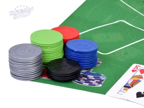Zestaw Gra karciana 2w1 Poker i BlackJack Żetony + karty + plansza GR0706 Zestaw Gra karciana 2w1 Poker i BlackJack Żetony + karty + plansza GR0706