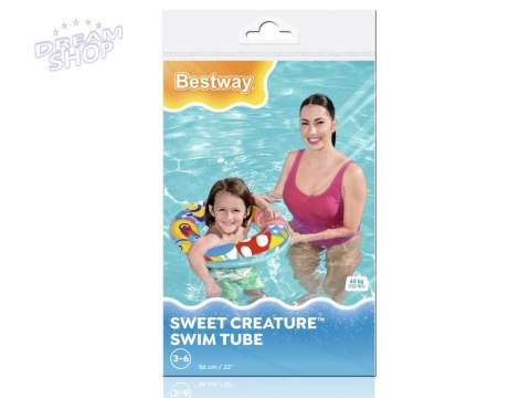 Bestway dmuchane Kółko do pływania zwierzątka 56cm 3-6 lat 36013 Bestway dmuchane Kółko do pływania zwierzątka 56cm 3-6 lat 36013