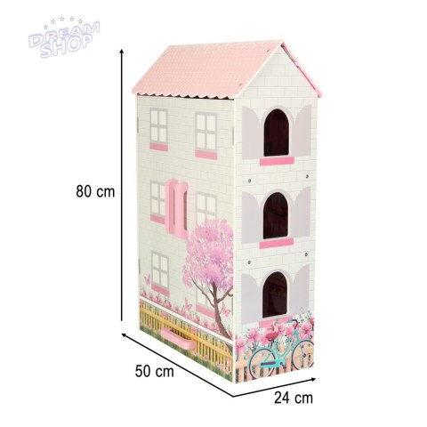 Domek dla lalek drewniany Lulilo Papilio różowy 80cm