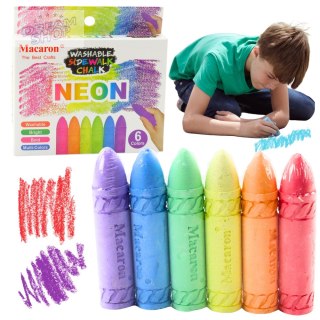 Kreda Kolorowa Neonowa Tablicowa Chodnikowa Zestaw 6 Szt